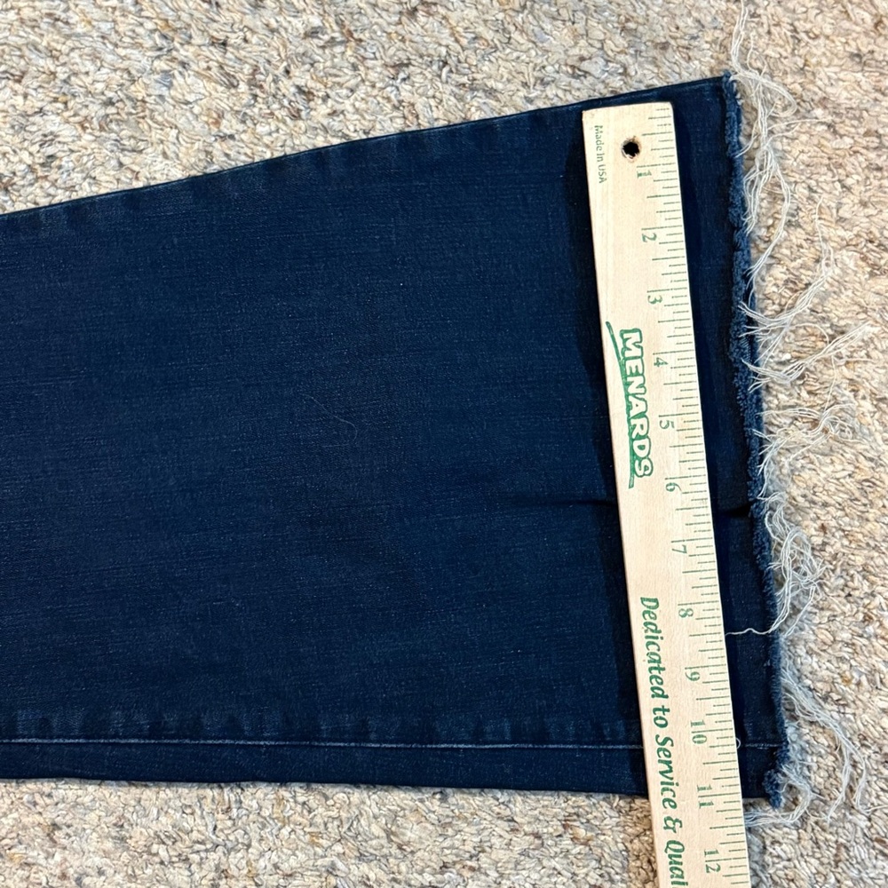Express 70’s Flare Mid-Rise Dark Indigo Jeans - Medium Short Size 6/8/10 - Picture 10 of 10